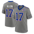 B.Bills #17 Josh Allen Player Gray Nickel City Home Game Odoa Stitched Jerseys