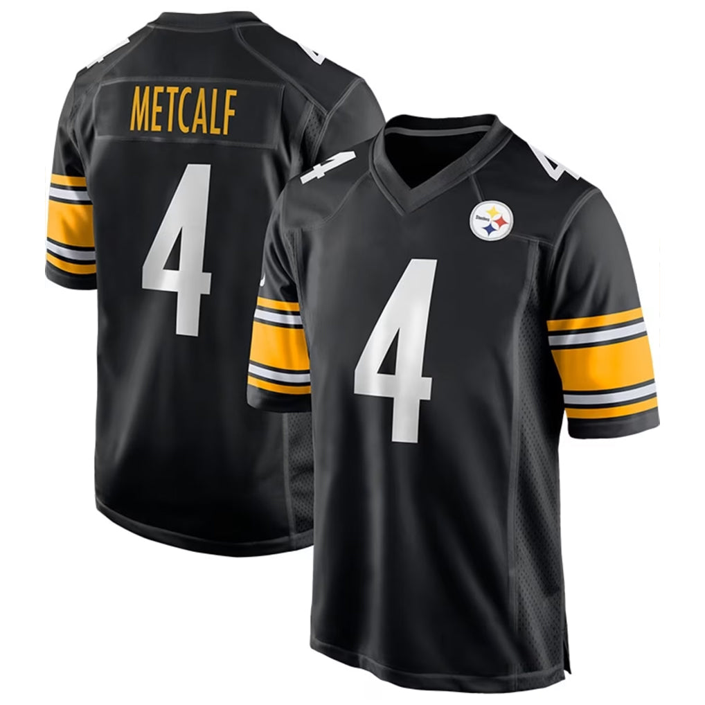 P.Steelers #4 DK Metcalf Player Black Home Game Odoa Stitched Jerseys