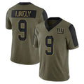 NY.Giants #9 Lsaiah Likely Player Olive Salute To Service Limited Game Odoa Stitched Jerseys