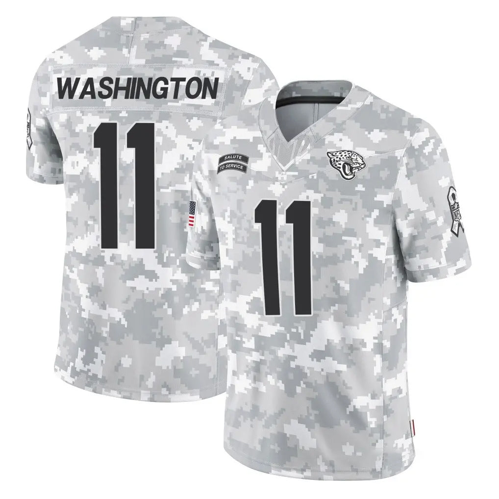 J.Jaguars #11 Parker Washington Player Arctic Camo Salute To Service Limited Game Odoa Stitched Jerseys
