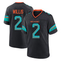 M.Dolphins #2 Malik Willis Player Black Pitch Rivalries Collection Home Game Odoa Stitched Jerseys