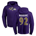 B.Ravens #92 Nnamdi Madubuike Player Purple Salute to Service Pullover Hoodie Odoa Stitched Jerseys