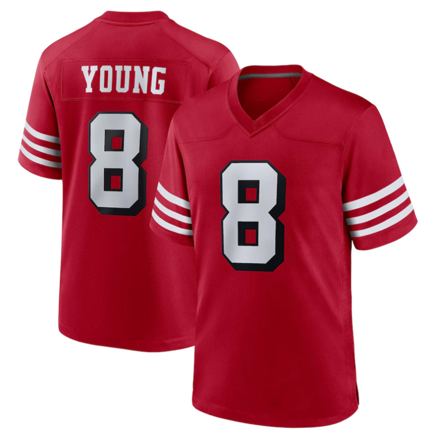 Odoa #8 Steve Young Player SF.49ers Scarlet Alternate Game Stitched Jerseys