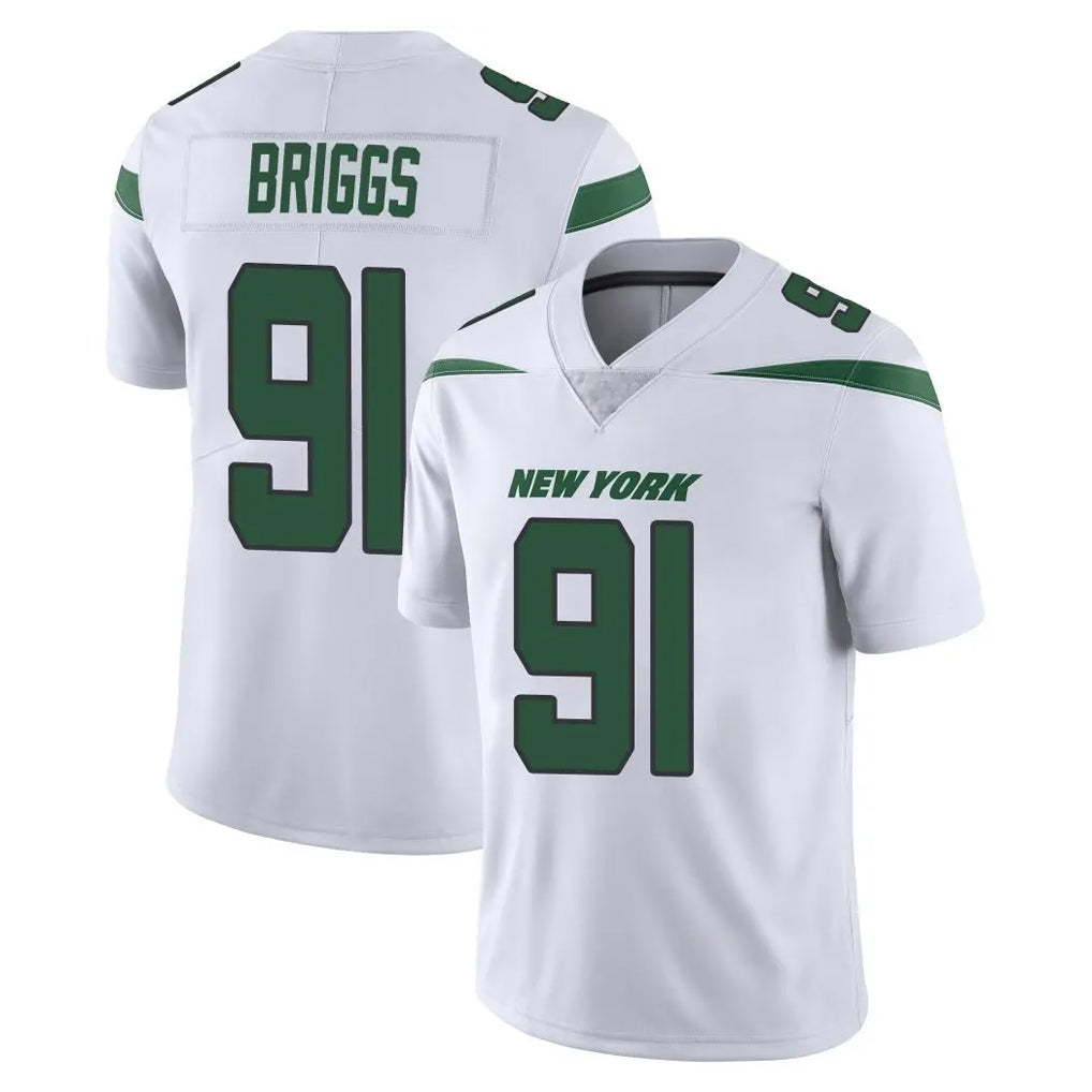 NY.Jets #91 Jowon Briggs Player White Spotlight Limited Vapor Home Game Odoa Stitched Jerseys