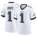 P.Eagles #1 Jalen Hurts Player White Game Home Odoa Stitched Jerseys