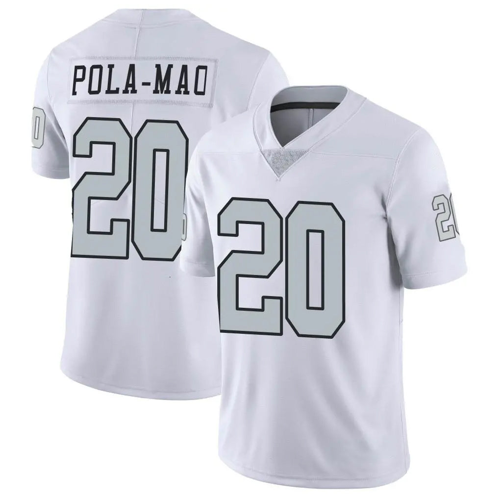LV.Raiders #20 Isaiah Pola-Mao Player White Limited Color Rush Home Game Odoa Stitched Jerseys