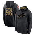 B.Bills #96 Deone Walker Player Black Salute to Service Hoodies Odoa Stitched Jersey