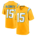 LA.Chargers #15 Ladd McConkey Player Gold Home Game Odoa Stitched Jerseys
