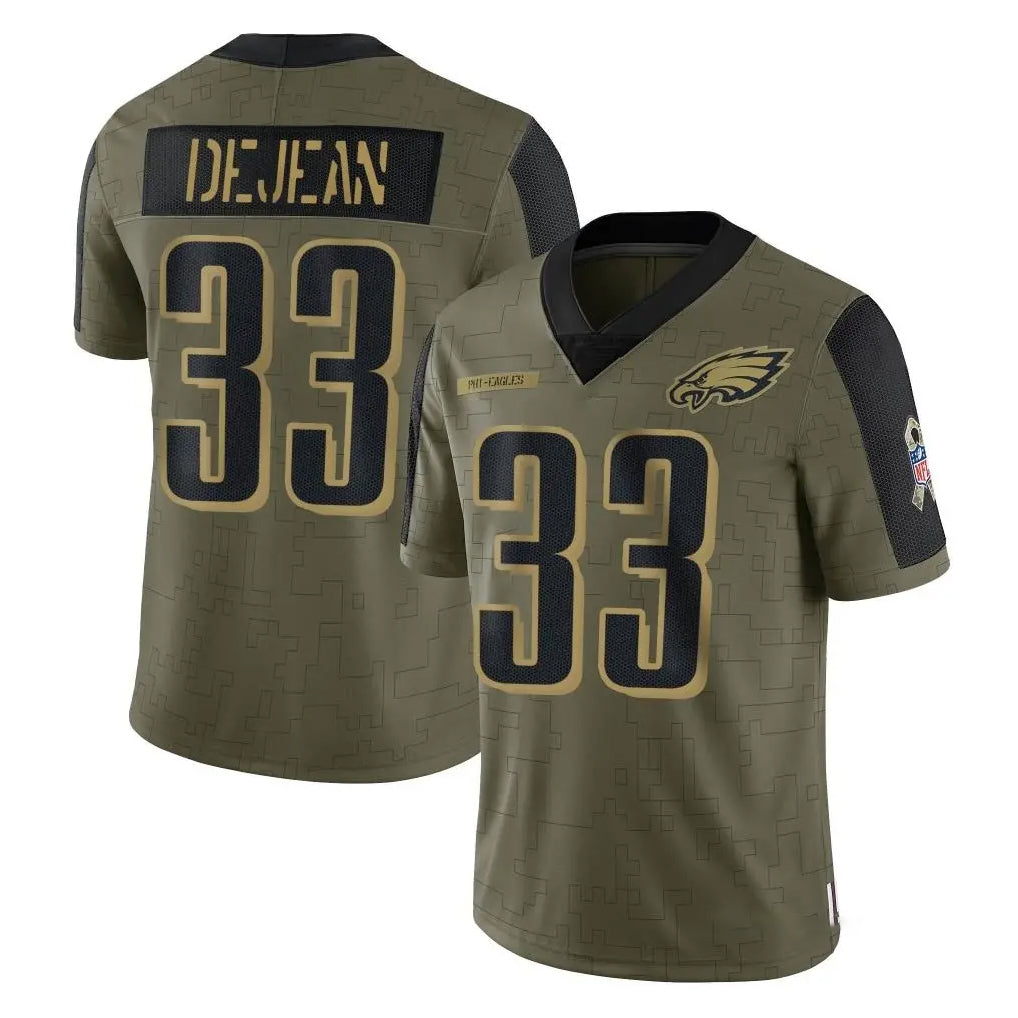 P.Eagles #33 Cooper DeJean Player Olive Salute To Service Limited Game Odoa Stitched Jerseys