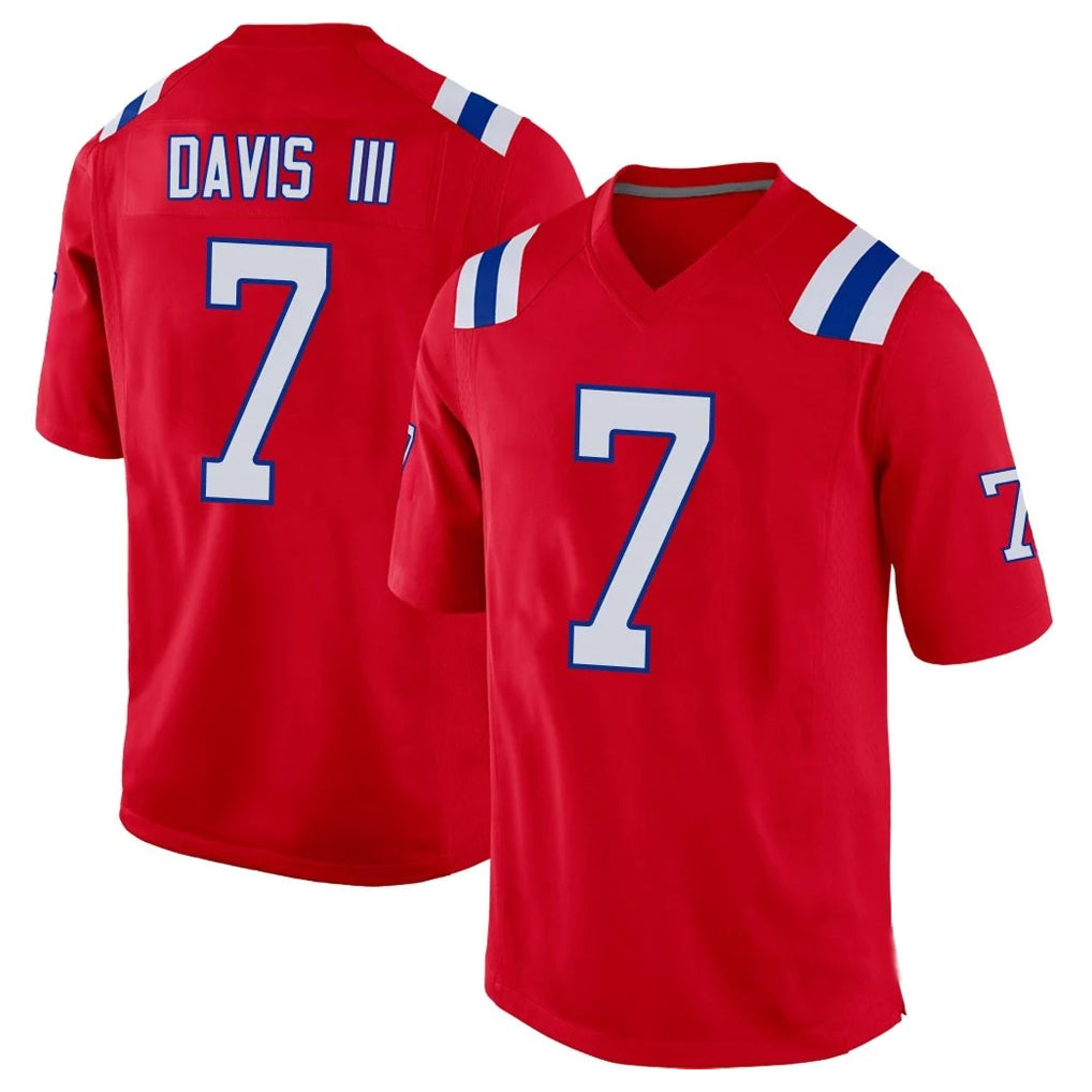 NE.Patriots #7 Carlton Davis III Player Red Home Game Odoa Stitched Jerseys