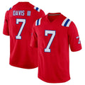 NE.Patriots #7 Carlton Davis III Player Red Home Game Odoa Stitched Jerseys