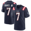 NE.Patriots #7 Carlton Davis III Player Navy Home Game Odoa Stitched Jerseys