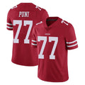 SF.49ers #77 Dominick Puni Player Red Limited Vapor Untouchable Home Game Odoa Stitched Jerseys
