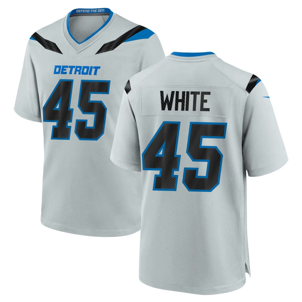 D.Lions #45 Devin White Player Silver 2026 Rivalries Collection Home Game Odoa Stitched Jerseys