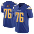 LA.Chargers #76 Joe Alt Player Royal Limited Color Rush Vapor Untouchable Home Game Odoa Stitched Jerseys