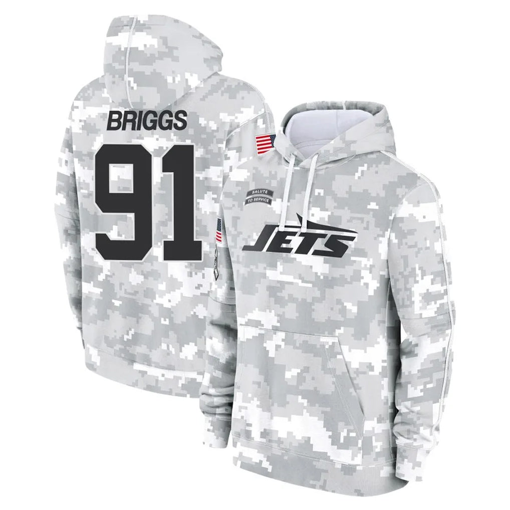 NY.Jets #91 Jowon Briggs Player Arctic Camo Salute to Service Pullover Hoodies Limited Game Odoa Stitched Jerseys