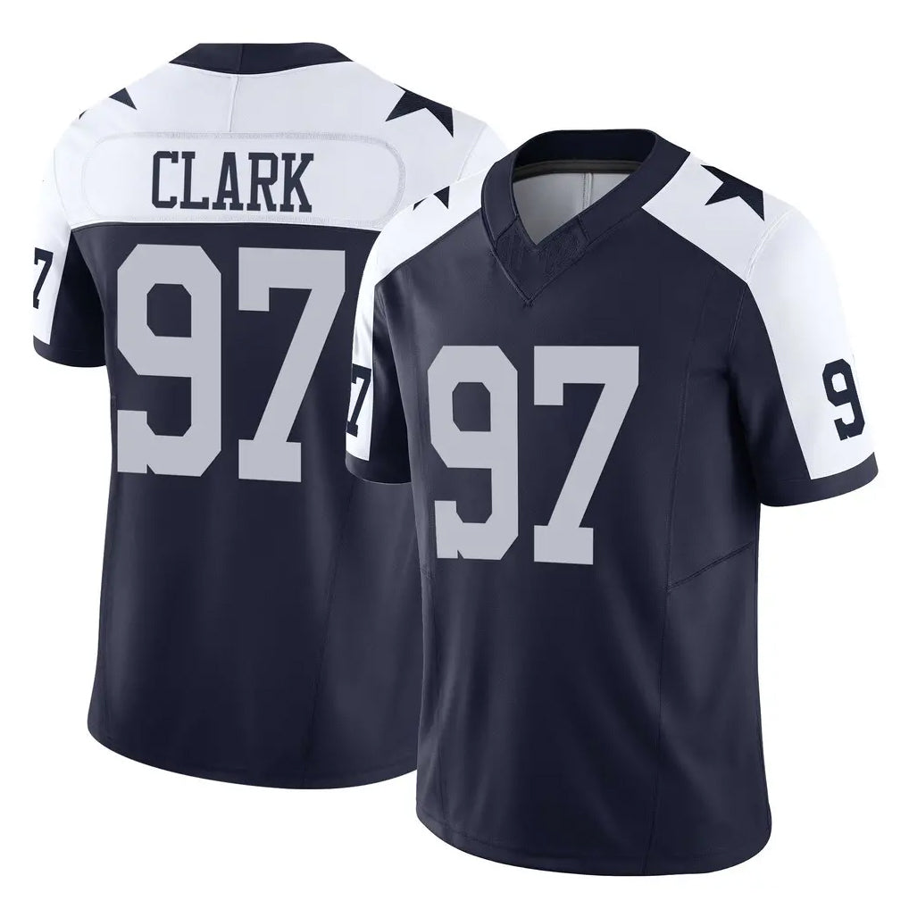 D.Cowboys #97 Kenny Clark Player Navy-White Limited Alternate Vapor F.U.S.E. Home Game Odoa Stitched Jerseys