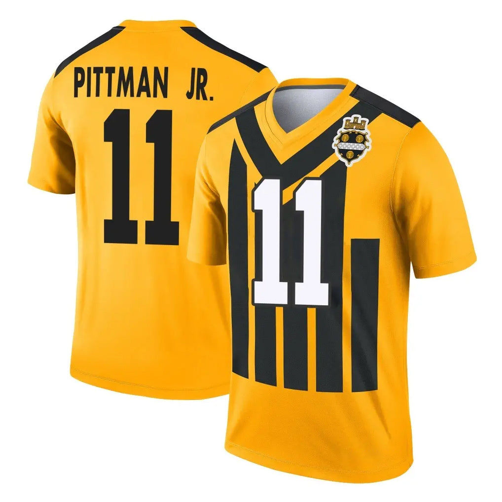 P.Steelers #11 Michael Pittman Jr. Player Gold Legend Limited 1933 Throwback Performance Home Game Odoa Stitched Jerseys