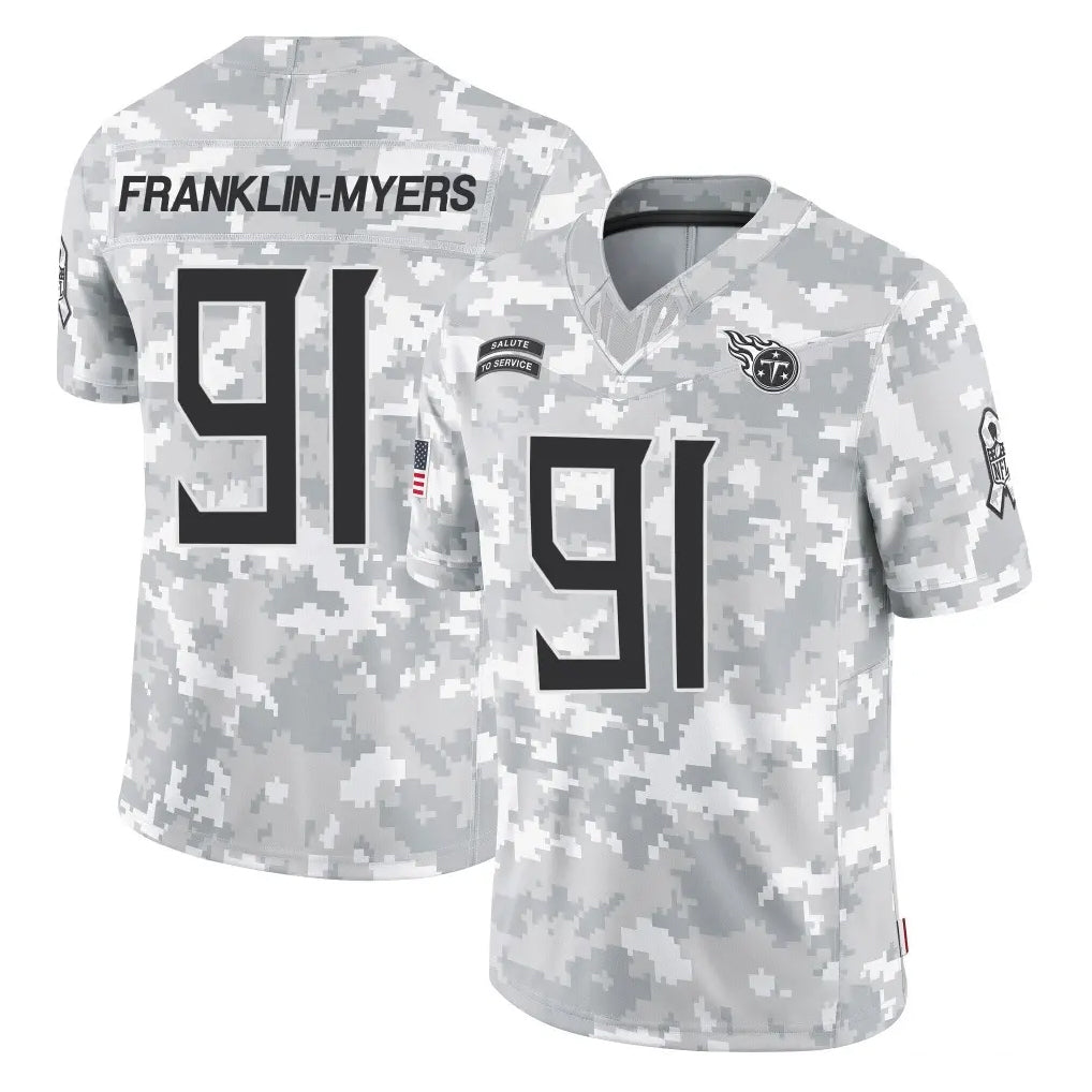 T.Titans #91 John Franklin-Myers Player Arctic Camo Limited Salute to Service Home Game Odoa Stitched Jerseys