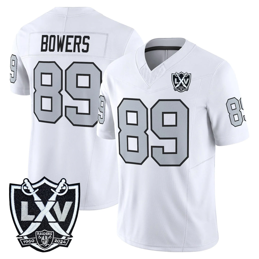 LV.Raiders #89 Brock Bowers Player White 2026 Vapor Limited Home Game Odoa Stitched Jerseys