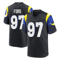LA.Rams #97 Poona Ford Player Black Midnight Rivalries Collection Home Game Odoa Stitched Jerseys
