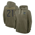 S.Seahawks #21 Devon Witherspoon Player Olive Salute to Service Pullover Hoodies Limited Odoa Stitched Jerseys