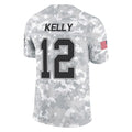 B.Bills #12 Jim Kelly Player Arctic Camo Salute to Service Limited Odoa Stitched Jerseys