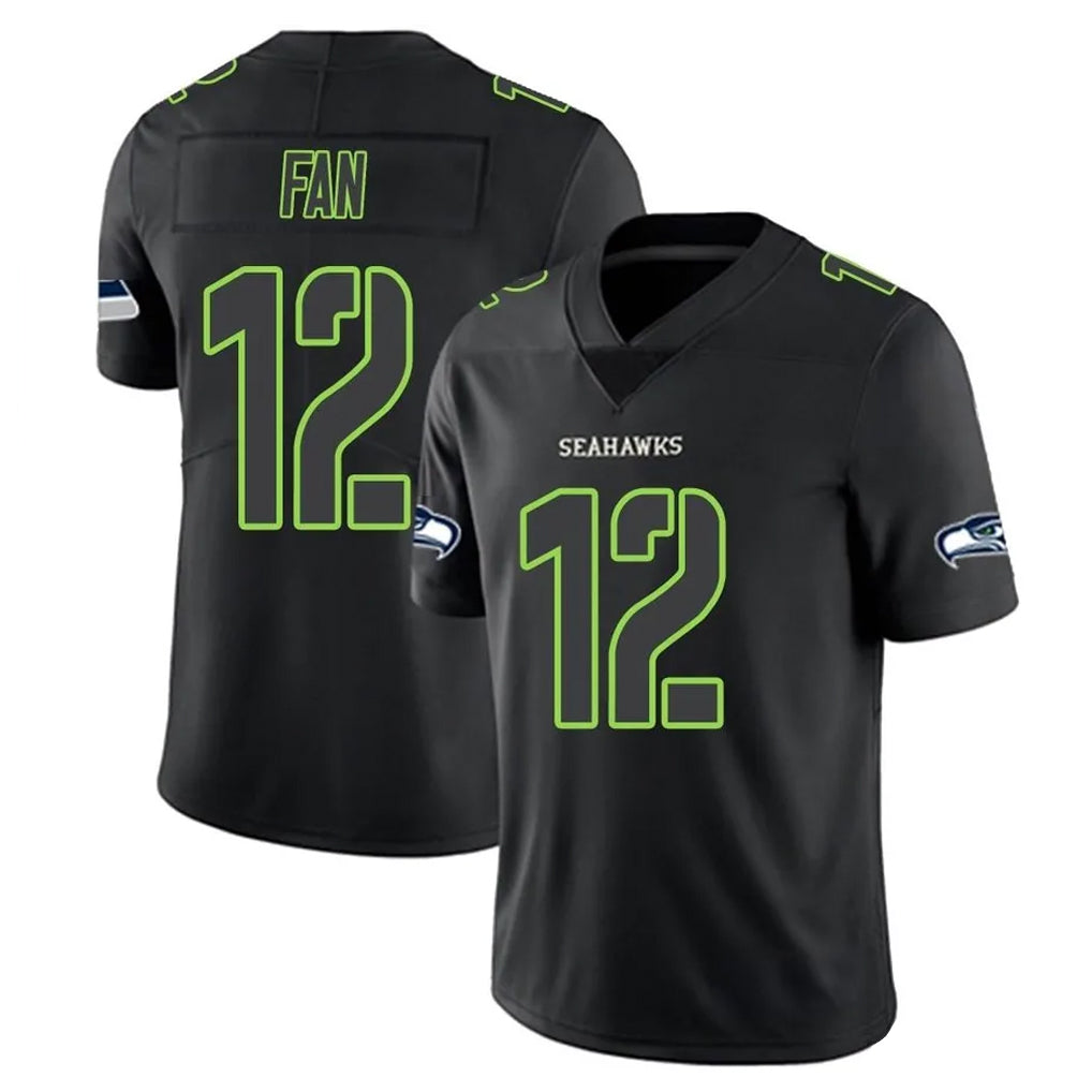 S.Seahawks #12 12th Fan Player Black Impact Limited Home Game Odoa Stitched Jerseys