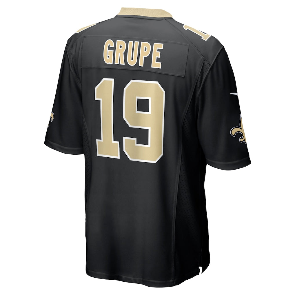 Odoa NO.Saints #19 Blake Grupe Black Team Game Jersey