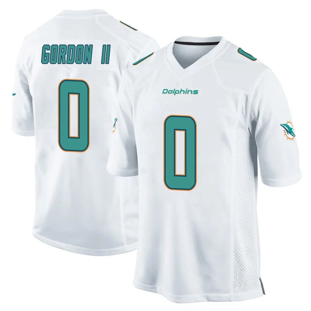 M.Dolphins #0 Ollie Gordon II Player White Home Game Odoa Stitched Jerseys