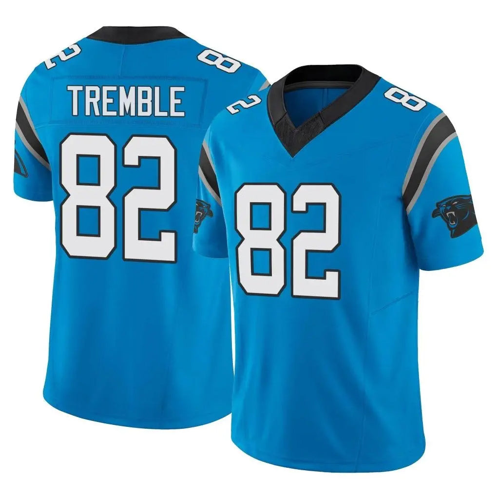 C.Panthers #82 Tommy Tremble Player Blue Vapor F.U.S.E. Limited Home Game Odoa Stitched Jerseys
