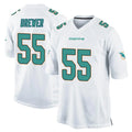 M.Dolphins #55 Aaron Brewer Player White Home Game Odoa Stitched Jerseys