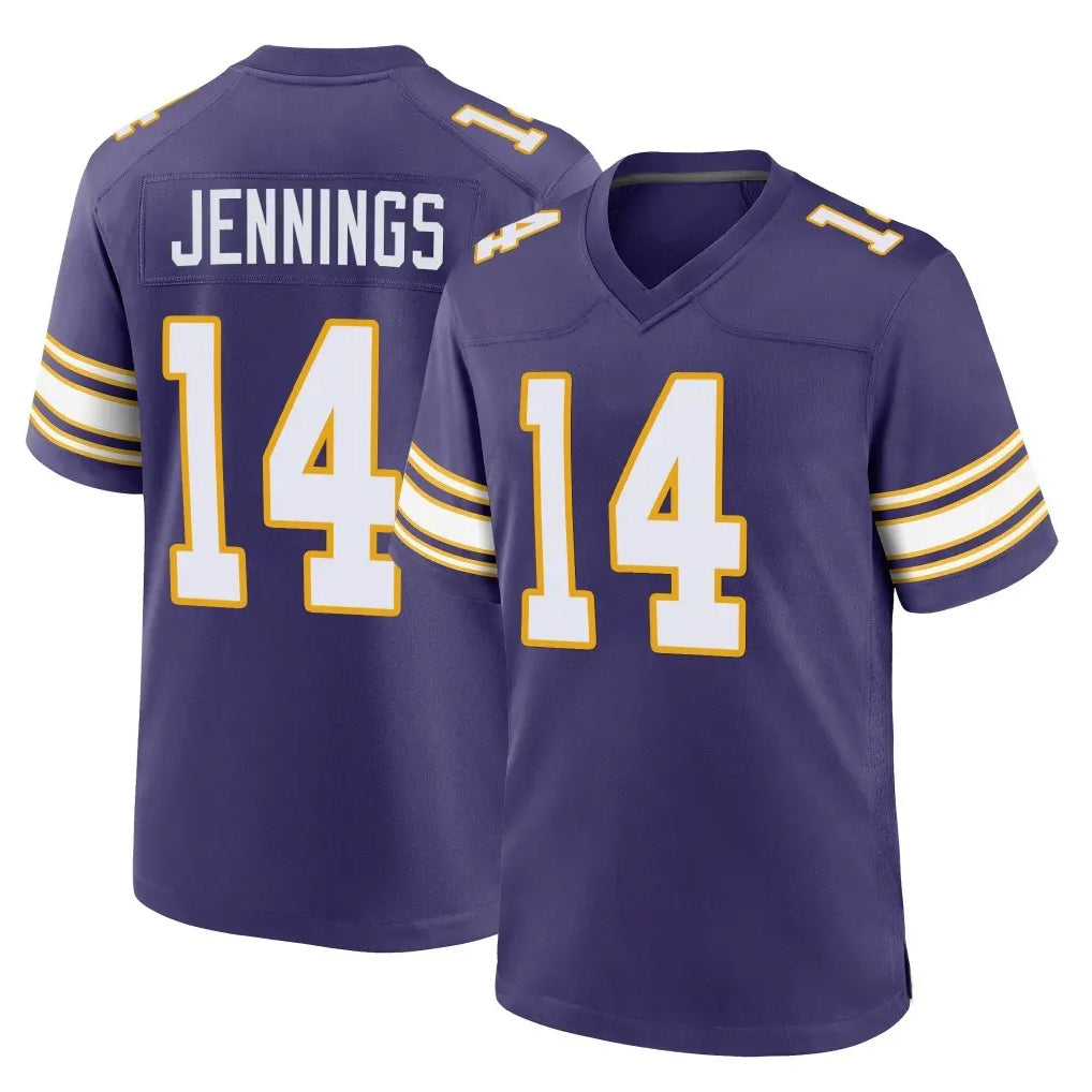 M.Vikings #14 Jauan Jennings Player Purple Classic Home Game Odoa Stitched Jerseys