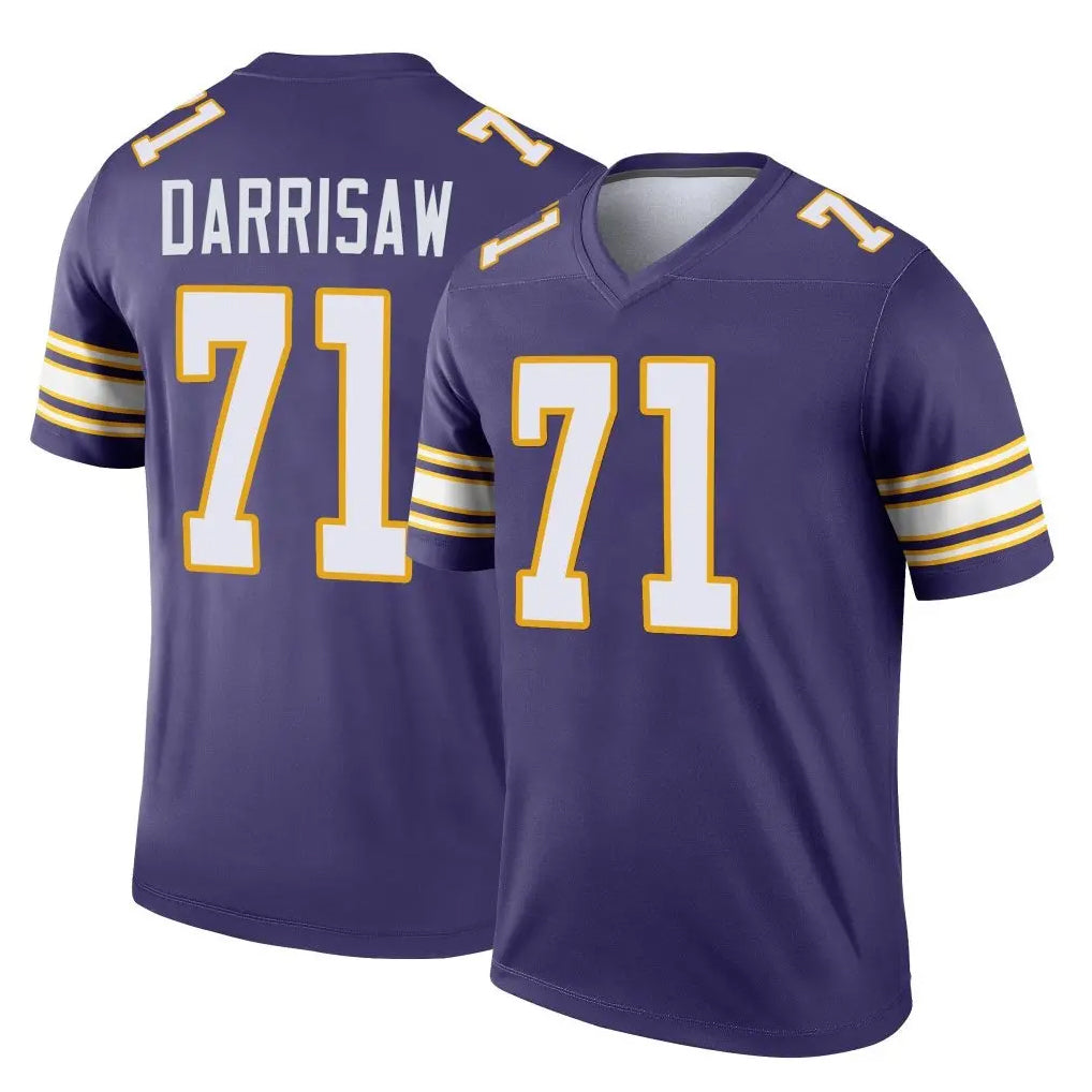 M.Vikings #71 Christian Darrisaw Player Purple Limited Classic Home Game Odoa Stitched Jerseys