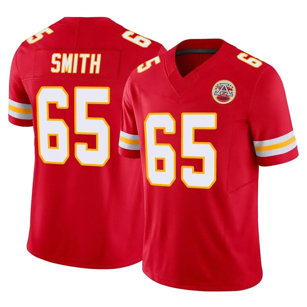 KC.Chiefs #65 Trey Smith Player Red Limited Vapor F.U.S.E. Home Game Odoa Stitched Jerseys