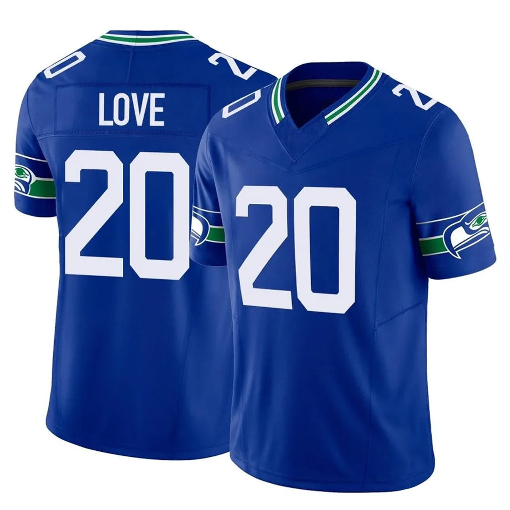 S.Seahawks #20 Julian Love Player Royal Limited Throwback Vapor F.U.S.E. Home Game Odoa Stitched Jerseys