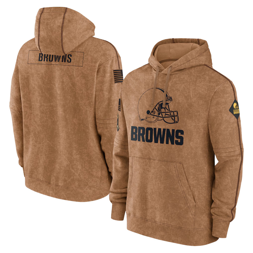 C.Browns ## Browns Blank Player Brown Salute to Service Pullover Hoodie Limited Odoa Stitched Jerseys