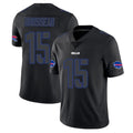B.Bills #15 Greg Rousseau Player Black Impact Limited Home Game Odoa Stitched Jerseys