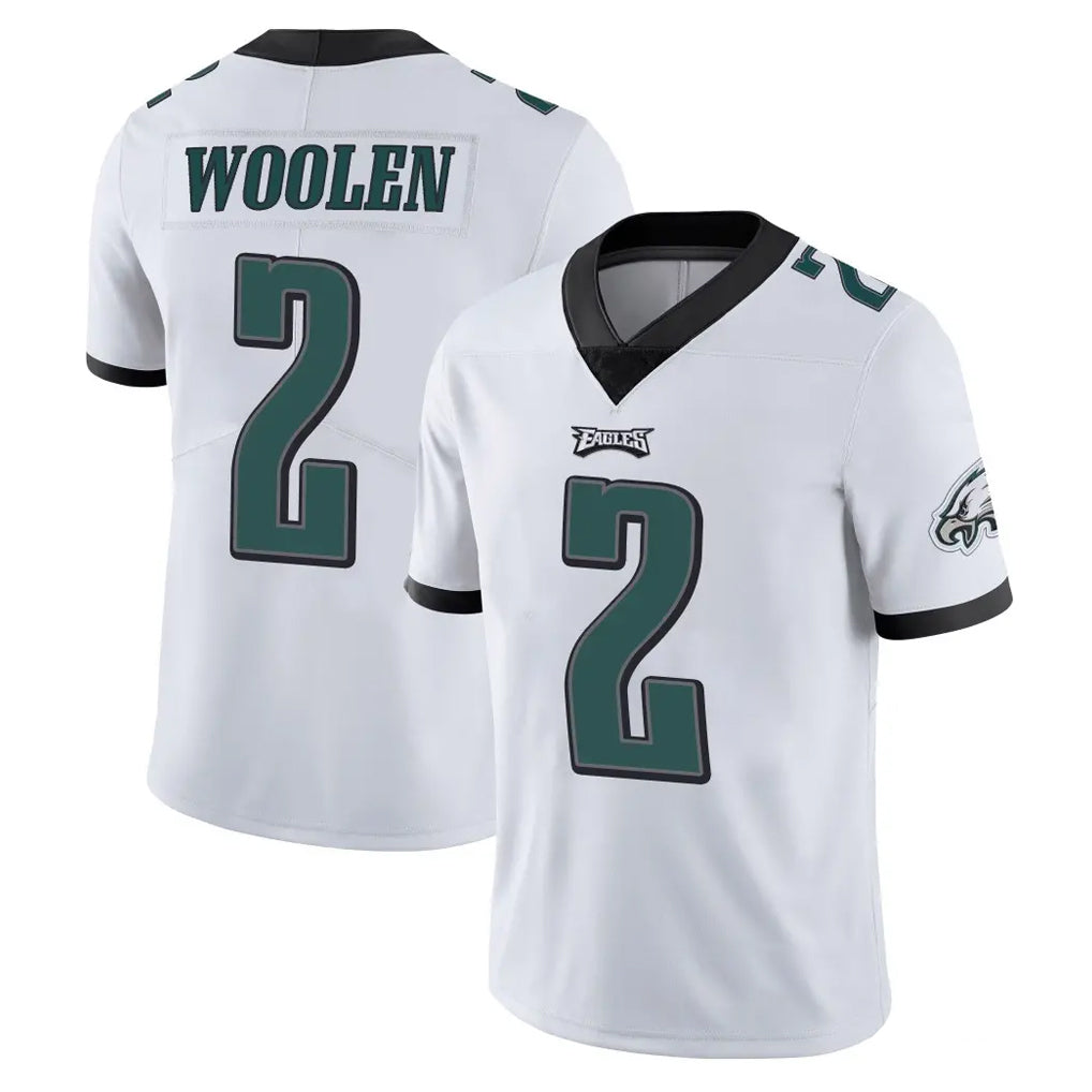 P.Eagles #2 Riq Woolen Player White Limited Vapor Untouchable Home Game Odoa Stitched Jerseys