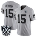 LV.Raiders #15 Fernando Mendoza Player Gray 2026 Vapor Limited Home Game Odoa Stitched Jerseys