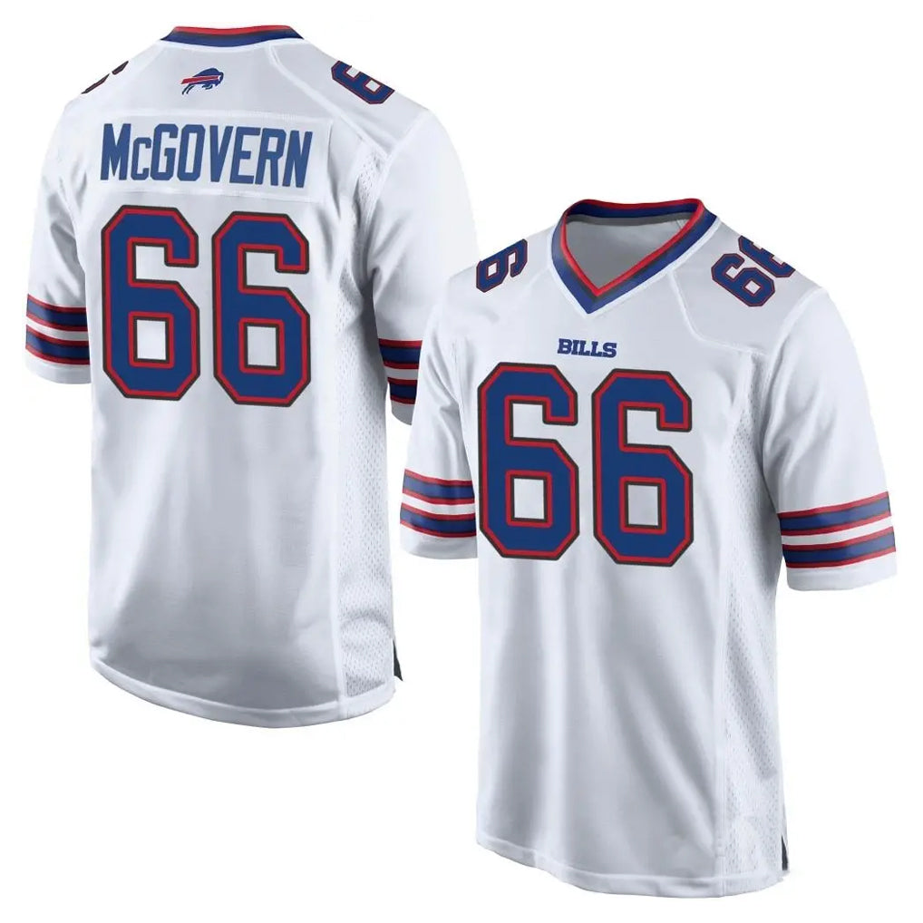 B.Bills #66 Connor McGovern Player White Home Game Odoa Stitched Jerseys