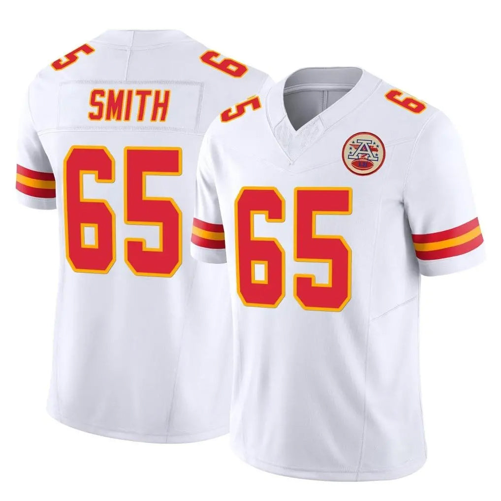 KC.Chiefs #65 Trey Smith Player White Limited Vapor F.U.S.E. Home Game Odoa Stitched Jerseys