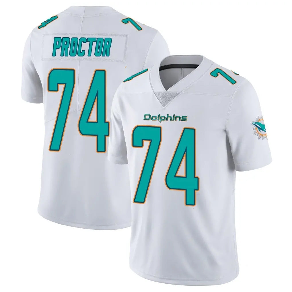M.Dolphins #74 Kadyn Proctor Player White Limited Vapor Untouchable Home Game Odoa Stitched Jerseys