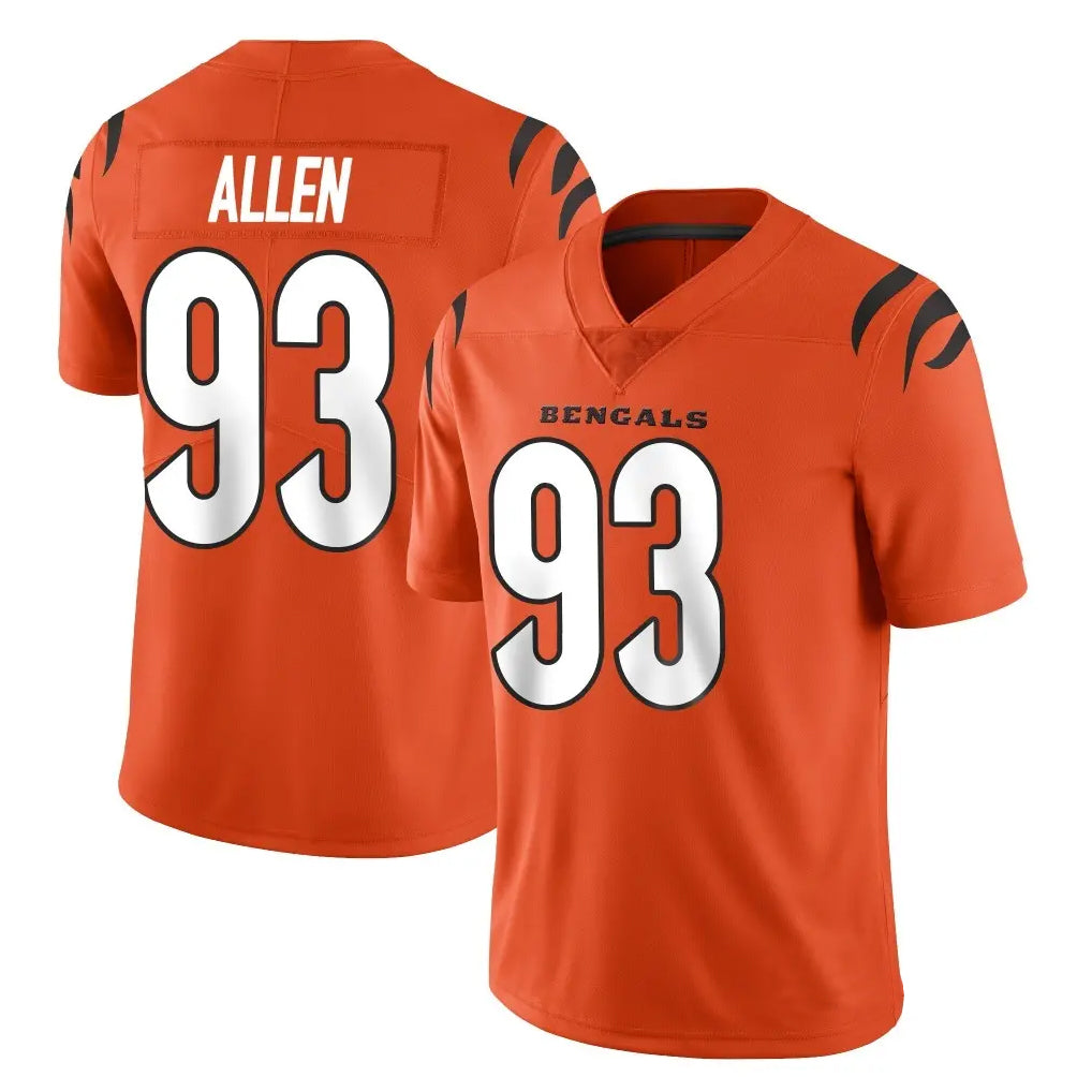 C.Bengals #93 Jonathan Allen Player Orange Vapor Untouchable Limited Home Game Odoa Stitched Jerseys