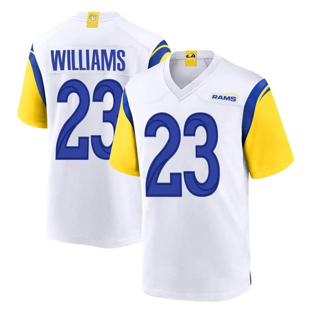 LA.Rams #23 Kyren Williams Player White Home Game Odoa Stitched Jerseys