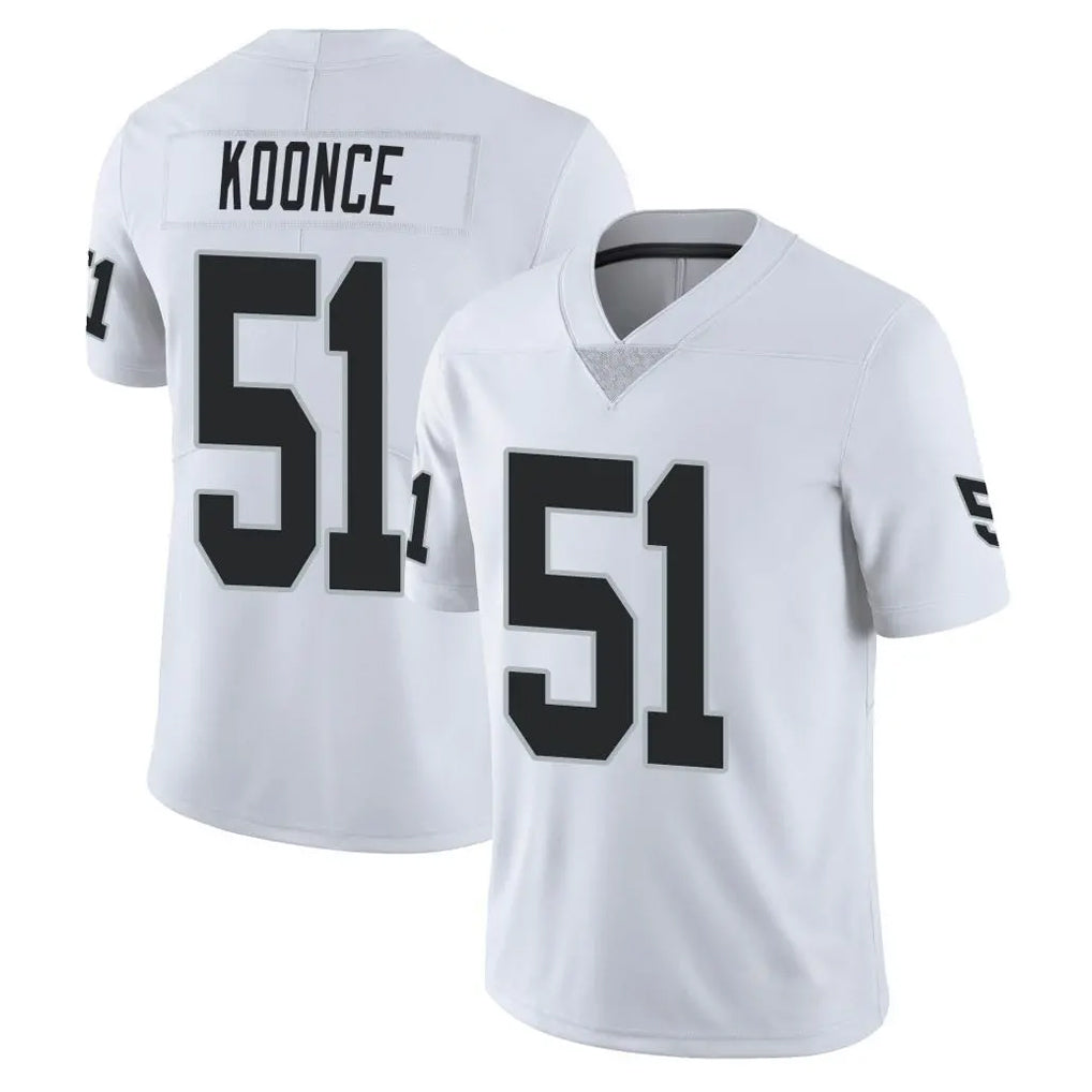 LV.Raiders #51 Malcolm Koonce Player White Limited Vapor Untouchable Home Game Odoa Stitched Jerseys