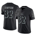 B.Ravens #32 Trenton Simpson Player Black REFLECTIVE Limited Odoa Stitched Jerseys