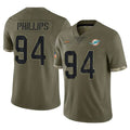 M.Dolphins #94 Jordan Phillips Player Olive Salute To Service Limited Odoa Stitched Jerseys