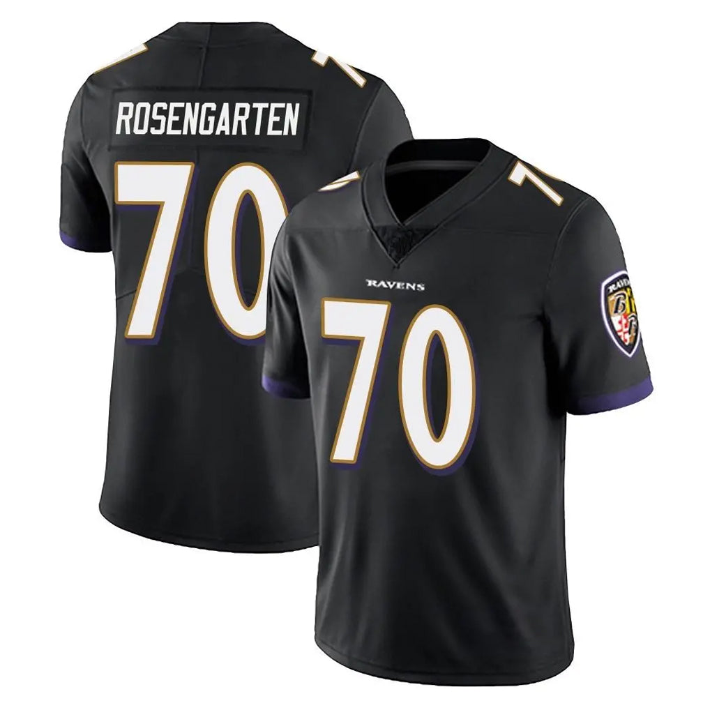 B.Ravens #70 Roger Rosengarten Player Black Vapor Untouchable Limited Home Game Odoa Stitched Jerseys