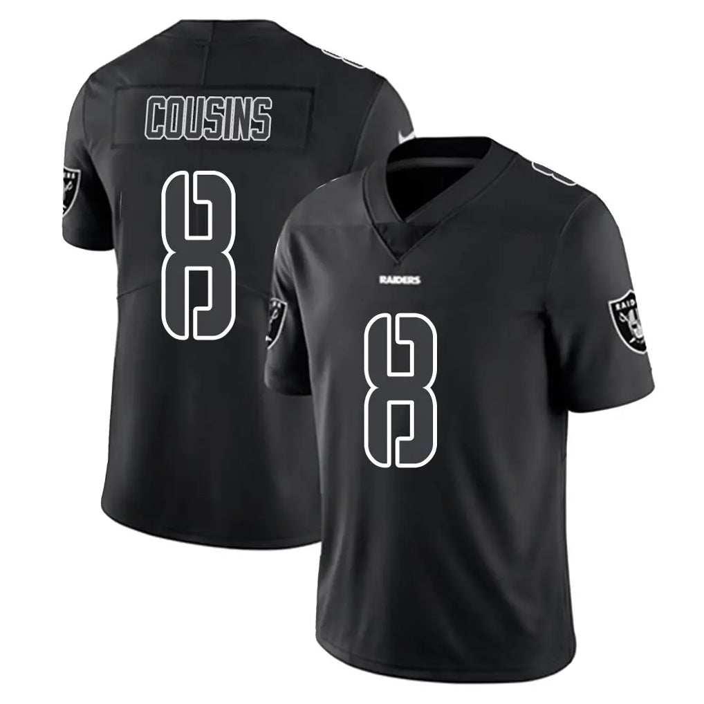 LV.Raiders #8 Kirk Cousins Player Black Limited Black Impact Home Game Odoa Stitched Jerseys